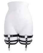 Shadow Garters – Faux Leather Garter Straps with Silver Hardware > Clothes > Hosiery > Garterbelt Sets