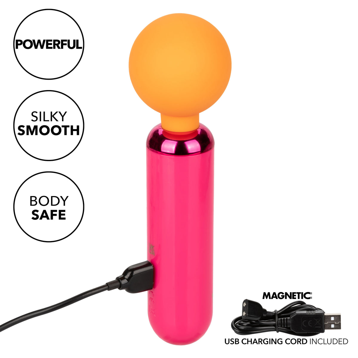 Naughty Bits Home Cumming Queen Vibrating Wand Pink and Orange Silicone Personal Massager > Sex Toys > Mini Massagers