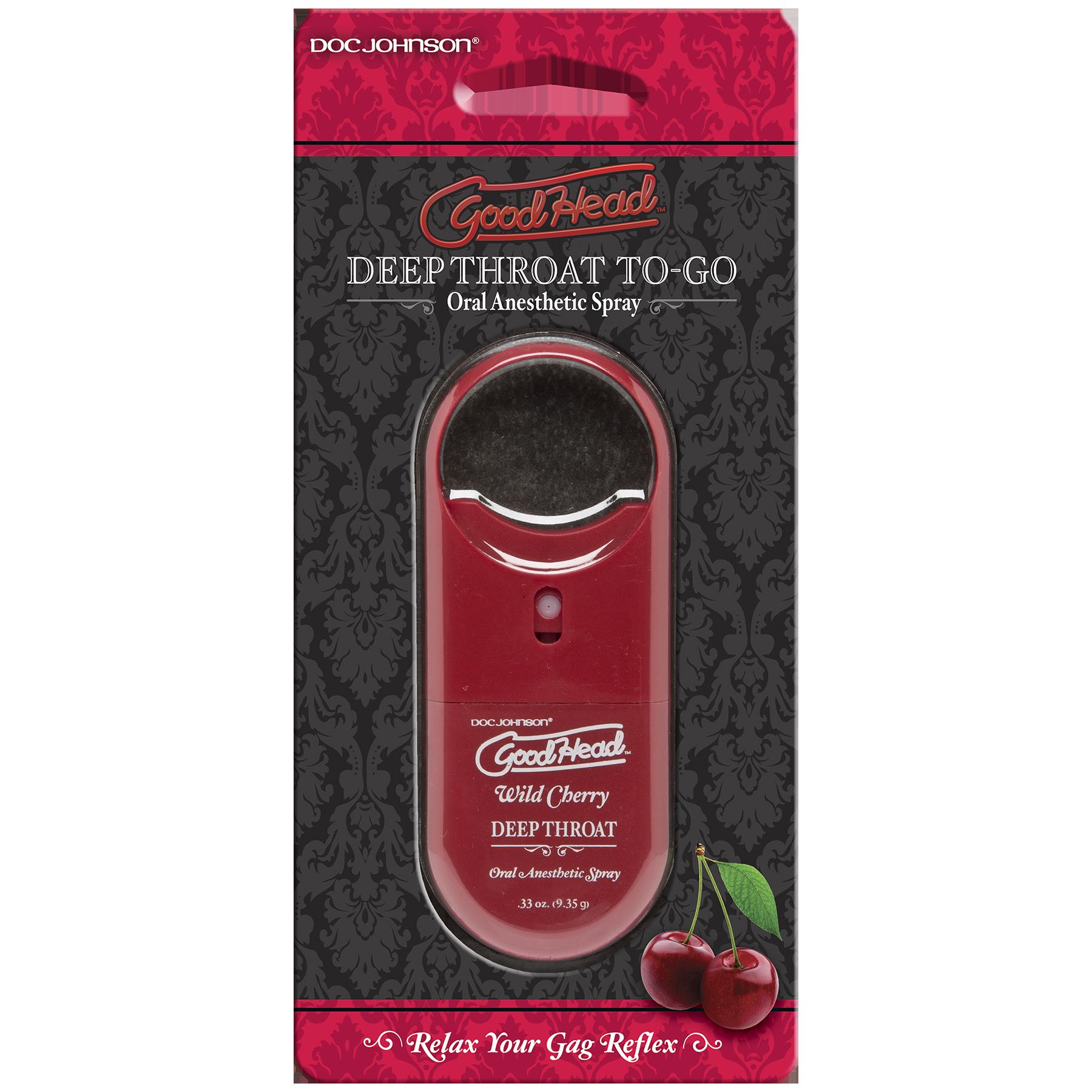GoodHead To-Go Deep Throat Spray (Wild Cherry) – Oral Desensitizing Spray > Lube > Oral Gels & Sprays