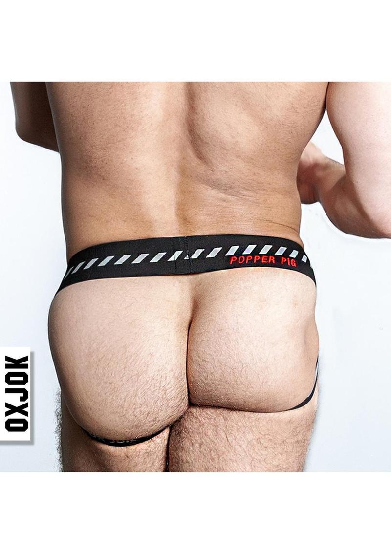 oxjock POPPERJOCK 3D rubber patch pouch BLACK/RED XX-LARGE > Clothes > Jockstraps