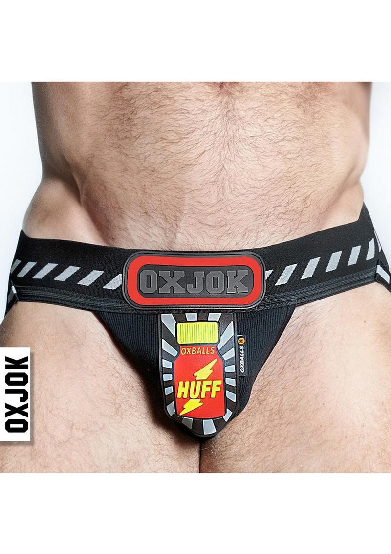 oxjock POPPERJOCK 3D rubber patch pouch BLACK/RED XX-LARGE > Clothes > Jockstraps