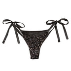 Radiance Side-Tie Panties Black Rhinestone Mesh with Satin Ties – One Size > Clothes > Panties