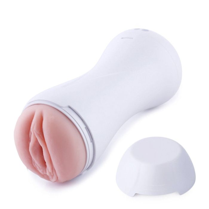 HiSmith - Vibrating Pussy Stroker with White Case (KlicLok) Sex Machine Attachments