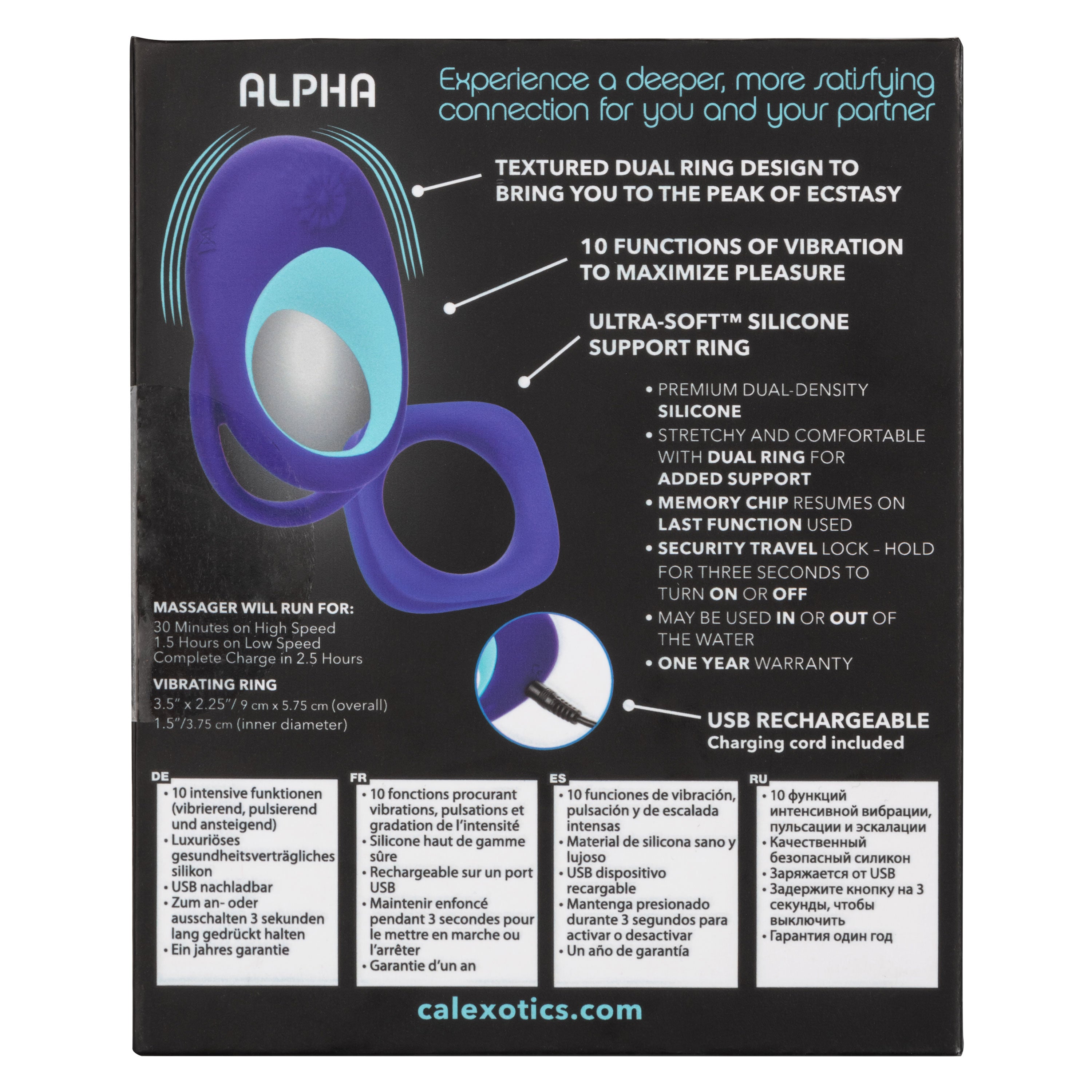 Link Up Alpha Vibrating Couples Enhancer Ring Two-Piece Set Blue and Turquoise Waterproof Silicone Multi > Sex Toys > Couples Toys