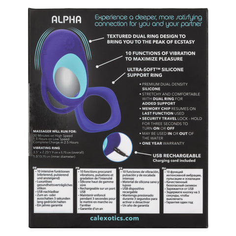Link Up Alpha Vibrating Couples Enhancer Ring Two-Piece Set Blue and Turquoise Waterproof Silicone Multi > Sex Toys > Couples Toys
