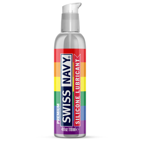 Swiss Navy Silicone Based Lubricant 4 Fl. Oz Pride Bottle Anal Lubricant