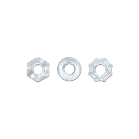 Renegade Chubbies - Clear Cock Rings - Set of 3 COCK RING Set