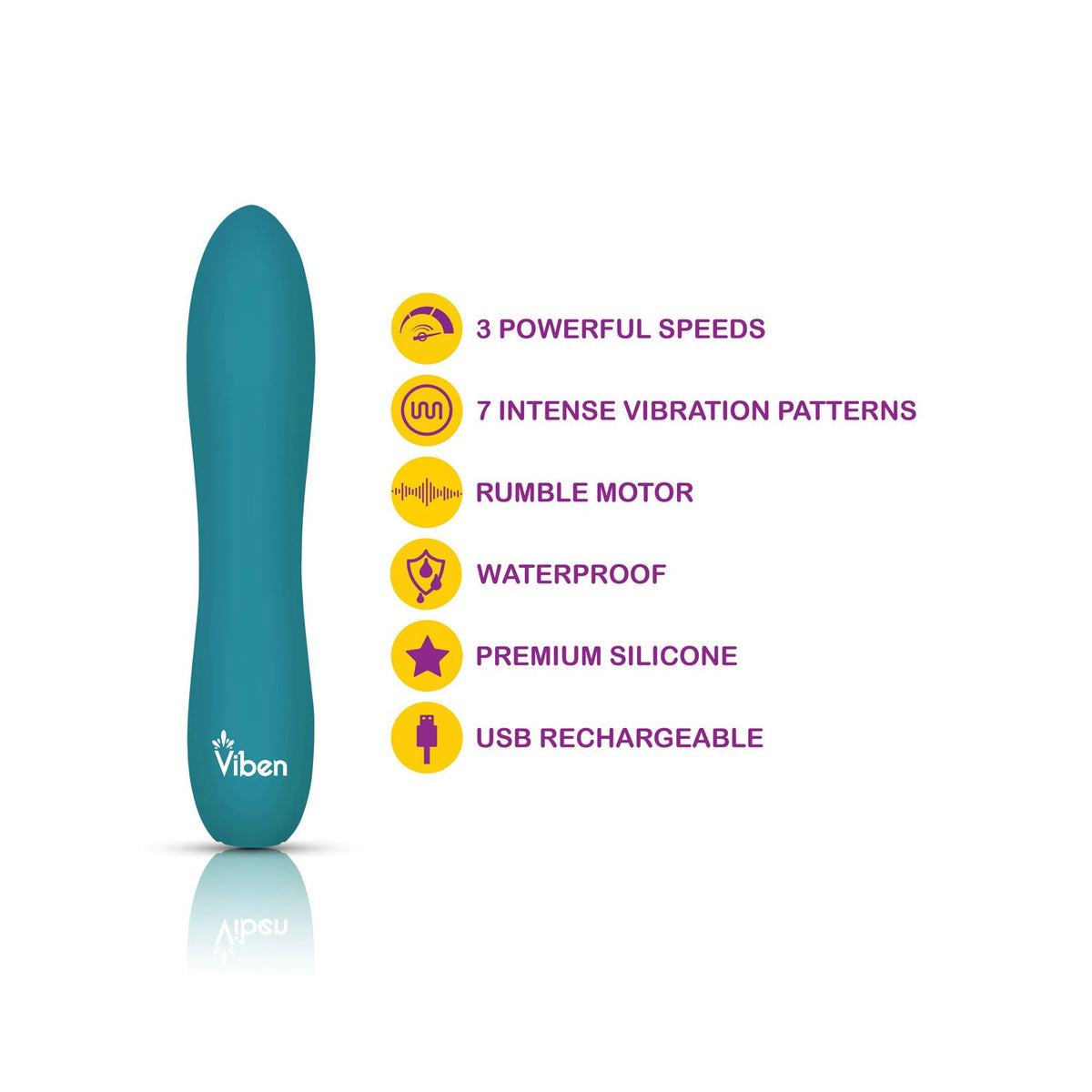 Viben Vivacious Rumble Motor Rechargeable Bullet Vibrator > Vibrators > Mini Vibrators