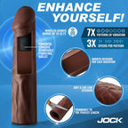 JOCK Enhancers 1.5 Inch Vibrating Penis Extension with Remote - Light, Medium or Dark > Sex Toys For Men > Penis Sleeves