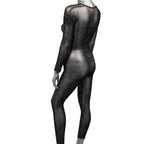 Radiance Crotchless Full Body Suit Black Mesh with Rhinestones, One Size > Clothes > Bodies and Playsuits
