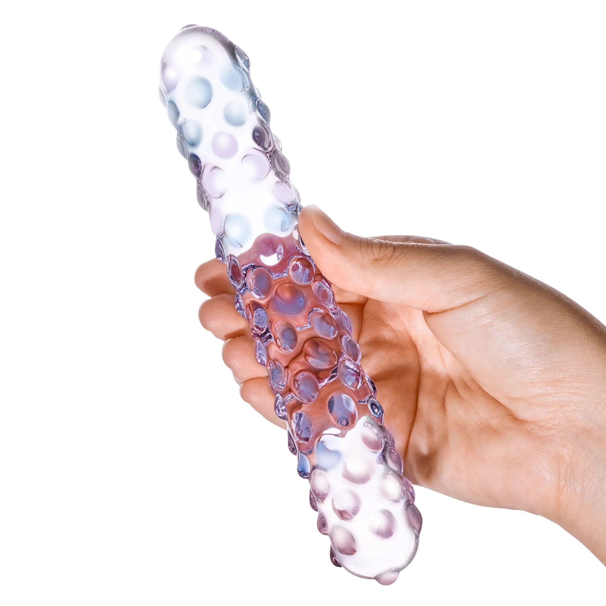 Purple Rose Nubby Glass Dildo 7 Inch Spiraled Pleasure Toy > Glass > Dildos