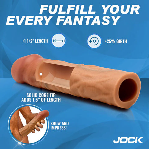 Jock Enhancers 1.5 Inch Silicone Penis Extension Sleeve Medium SLEEVES