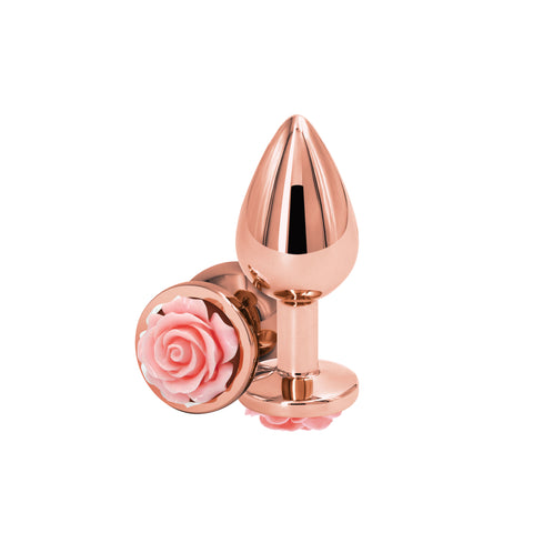 Rear Assets Rose Medium (Pink) – 8.9 cm Chrome-Plated Metal Butt Plug > Anal Range > Jewel Butt Plugs