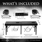 Master Series Bondage Massage Bed with Adjustable Cuffs and Tie Points > Sex Toys > Sex Furniture