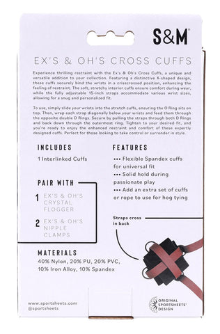 S&M Exs & Ohs Cross Cuffs - /Black Restraints Red > Bondage Gear > Restraints