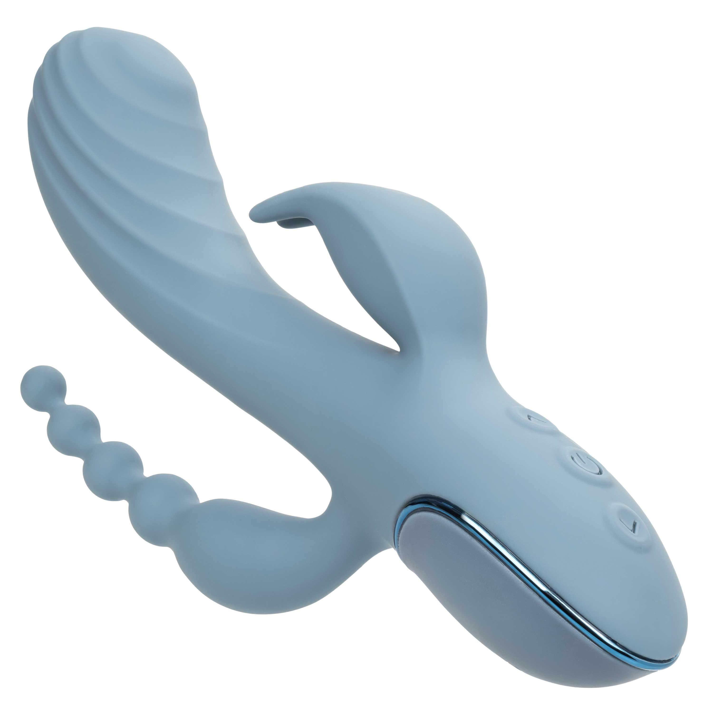 Triple Motor Rechargeable Vibrator Massager With Beaded Tail VIBRATORS-RABBIT