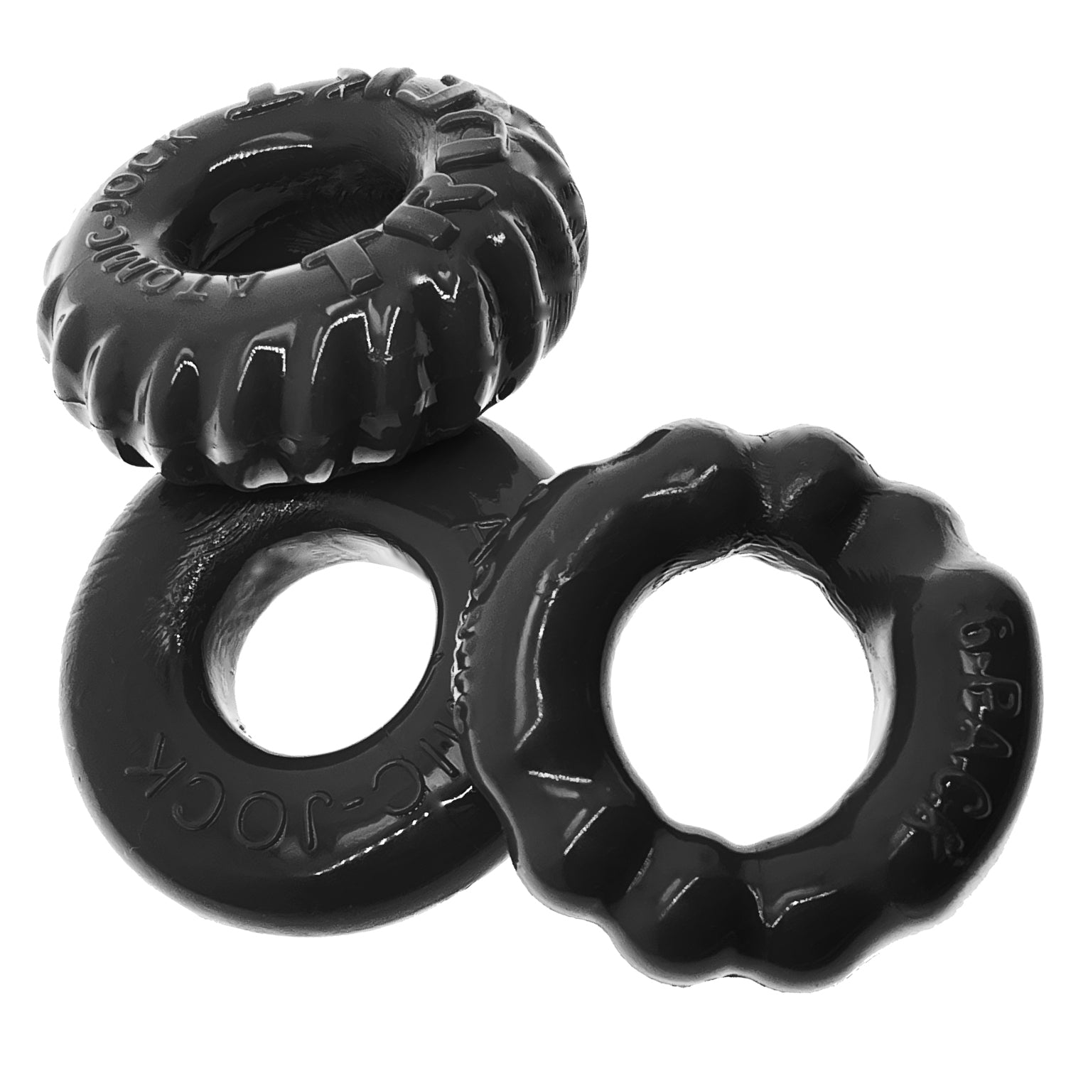 Bonemaker Three Piece Cockring Set Black Black One Size COCK RING Set