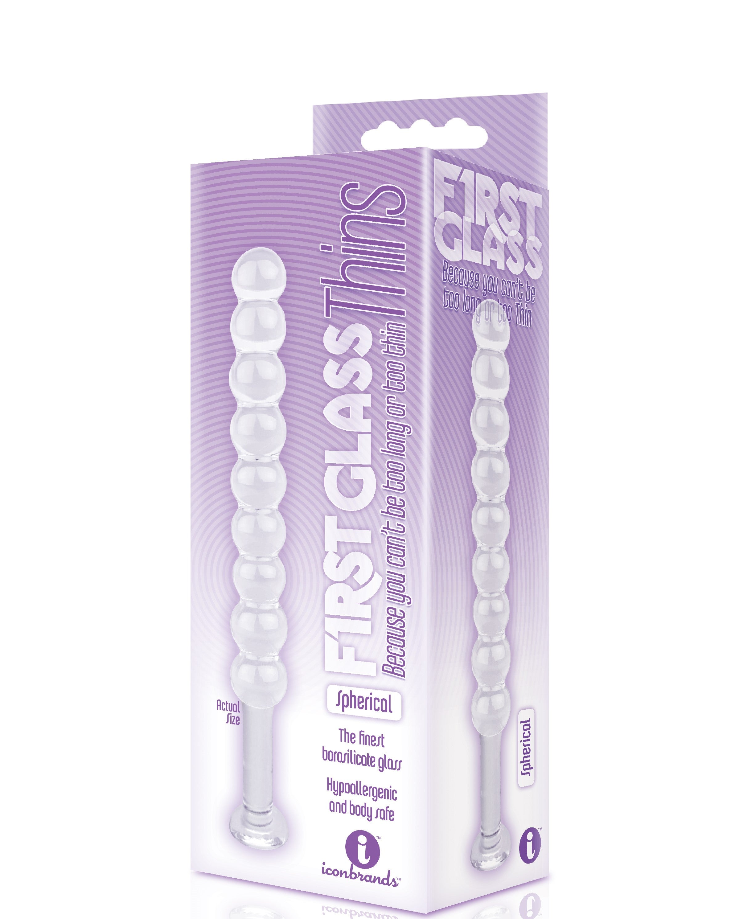 The 9's First Glass Thins Spherical – Glass 17.8 cm Anal Beads Clear > Glass > Toys