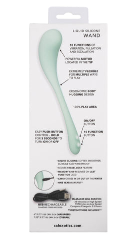Elle Liquid Silicone Wand Vibrator in Mint Green with 10 Vibration Functions and Rechargeable Green > Vibrators > Standard Vibrators