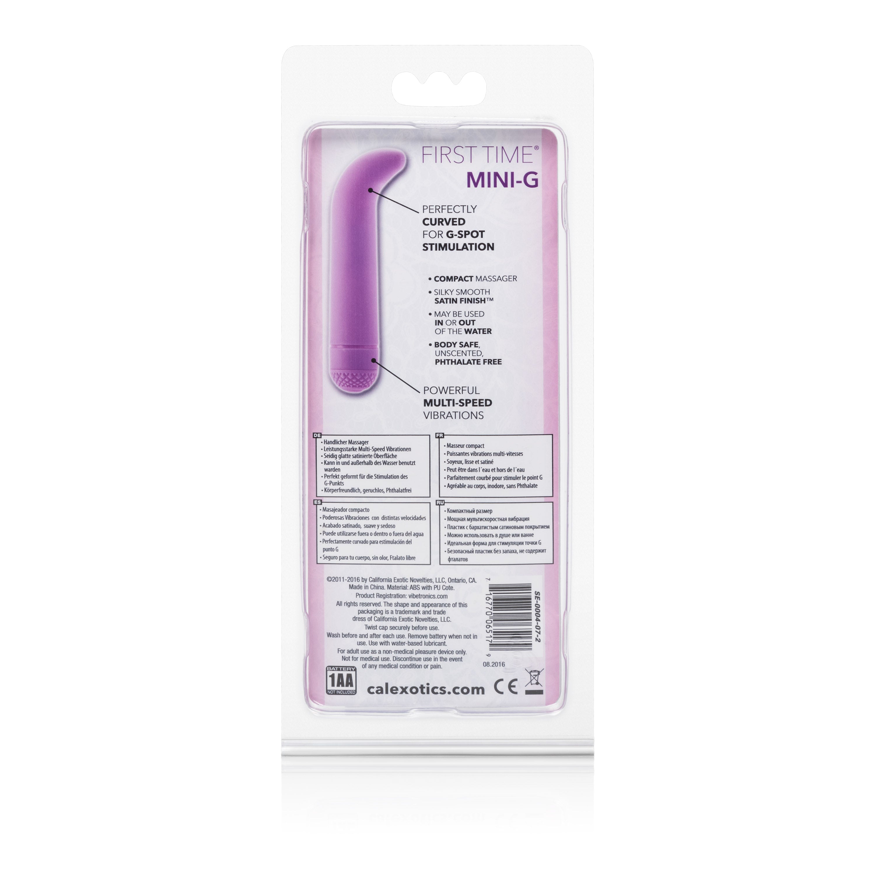 First Time Mini-G Purple 4.5 Inch Multi-Speed G-Spot Vibrator with Curved Tip and Waterproof Design > Sex Toys For Ladies > G-Spot Vibrators