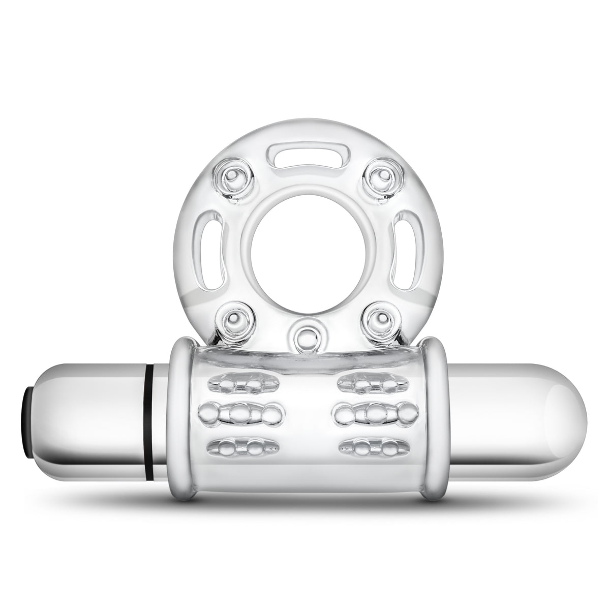 Stay Hard 10 Function Vibrating Bull Ring – Vibrating Cock Ring Clear > Cock Ring > Vibrating