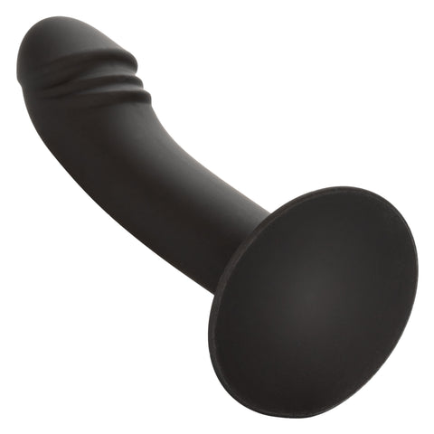 CalExotics Silicone Curved Anal Stud Black Smooth Silicone with Suction Cup Base 5 Inch > Anal Range > Butt Plugs