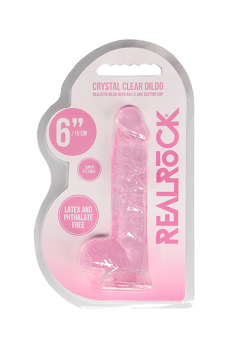 REALROCK Crystal Clear – 6 Inch Realistic Dildo With Balls > Dildos > Realistic Dildos