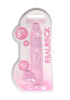 REALROCK Crystal Clear 8 Inch Realistic Dildo with Balls – Skin Safe Rubber Dildo > Dildos > Realistic Dildos