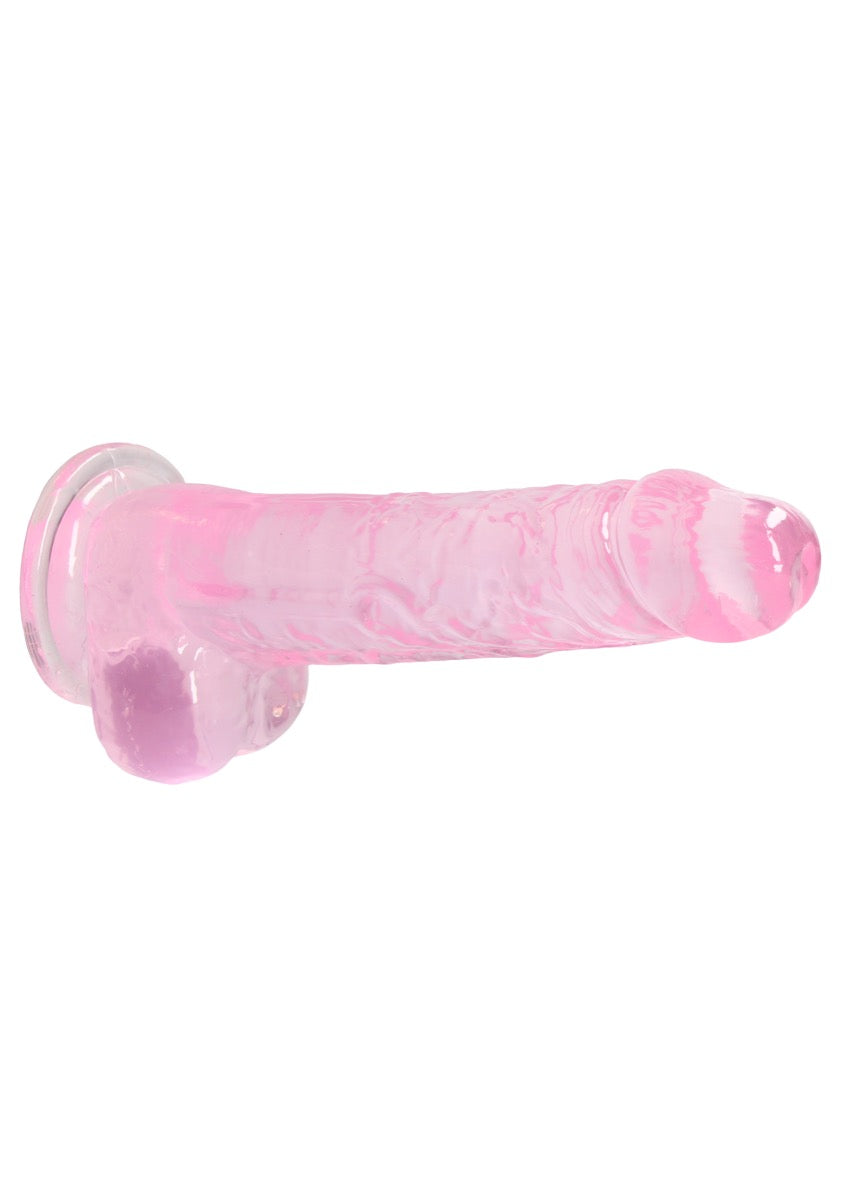 REALROCK Crystal Clear 8 Inch Realistic Dildo with Balls – Skin Safe Rubber Dildo > Dildos > Realistic Dildos