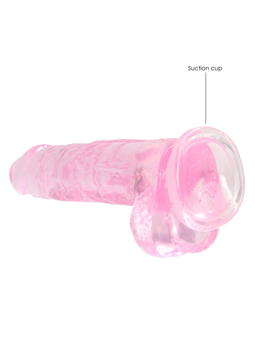 REALROCK Crystal Clear 8 Inch Realistic Dildo with Balls – Skin Safe Rubber Dildo > Dildos > Realistic Dildos