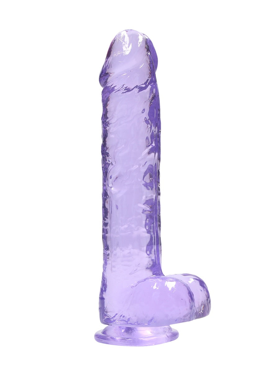 RealRock Crystal Clear 9 Inch Realistic Dildo with Balls Suction Cup – Body Safe TPE Dildo > Dildos > Realistic Dildos