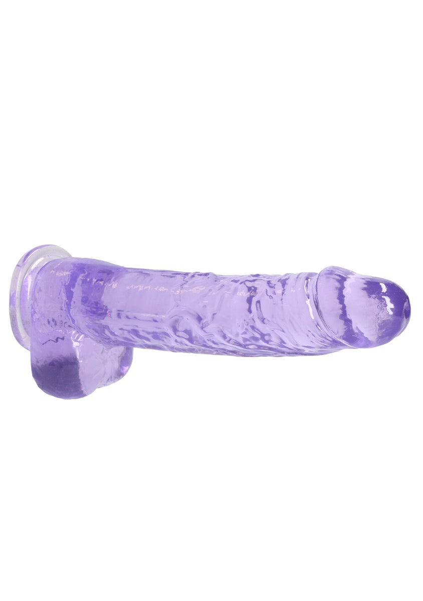RealRock Crystal Clear 9 Inch Realistic Dildo with Balls Suction Cup – Body Safe TPE Dildo > Dildos > Realistic Dildos
