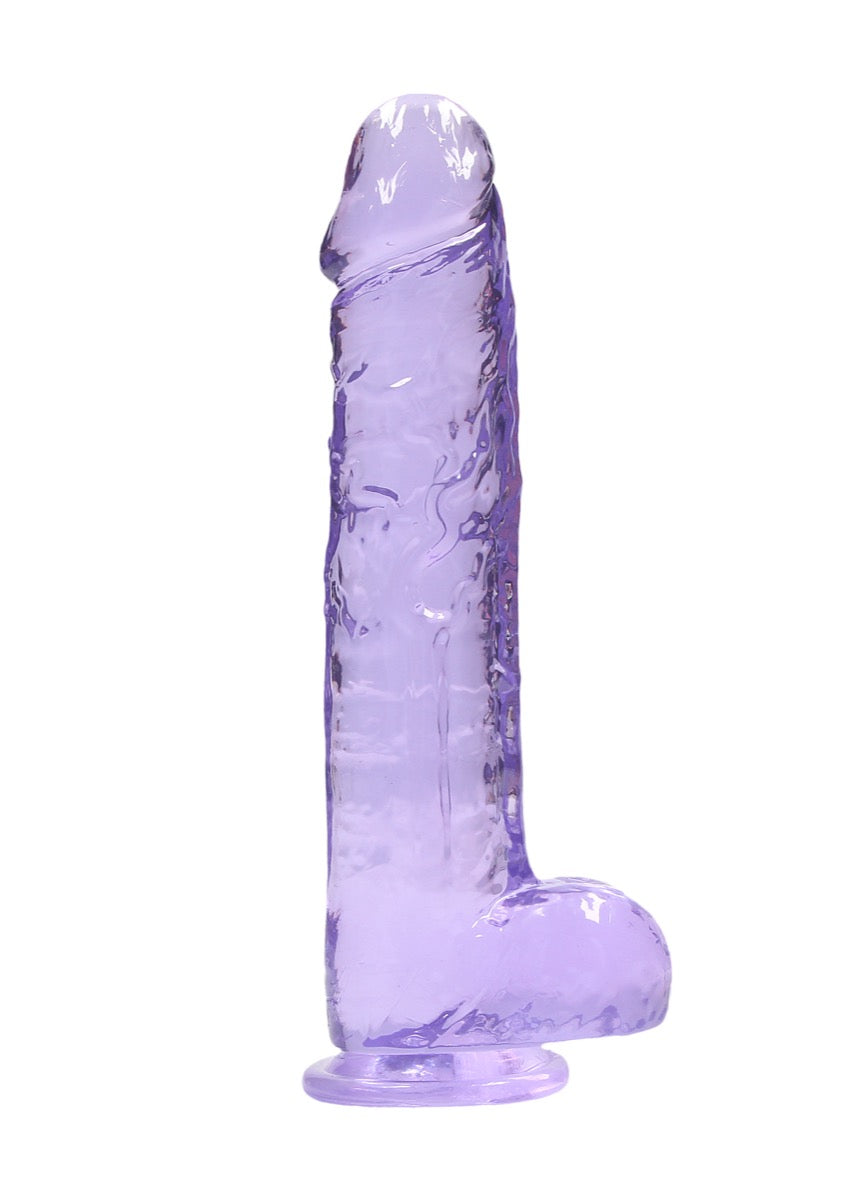 RealRock Crystal Clear 9 Inch Realistic Dildo with Balls Suction Cup – Body Safe TPE Dildo > Dildos > Realistic Dildos