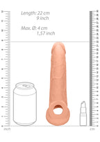 REALROCK Realistic Penis Extender with Rings 22.9 cm Sleeve Penis Sleeve > Sex Toys For Men > Penis Sleeves
