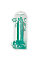 REALROCK Crystal Clear Realistic Dildo with Balls 10 Inch – Suction Cup Dildo > Dildos > Large Dildos