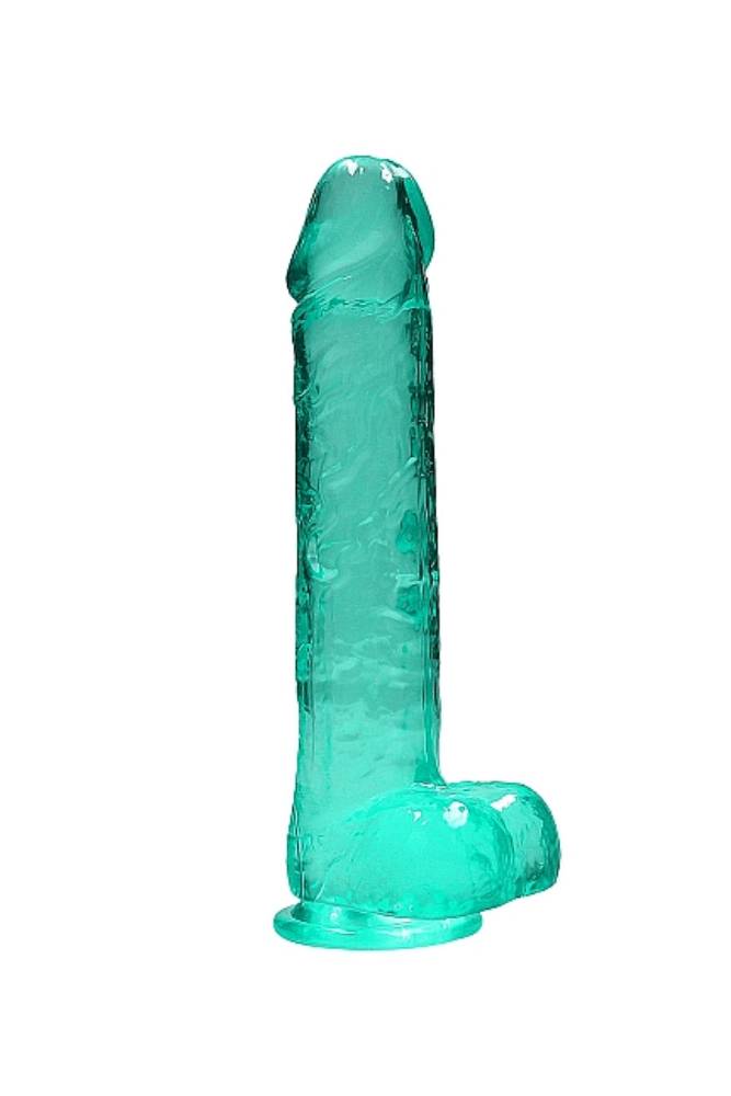 REALROCK Crystal Clear Realistic Dildo with Balls 10 Inch – Suction Cup Dildo > Dildos > Large Dildos