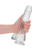 REALROCK Crystal Clear Realistic Dildo with Balls 10 Inch Dong > Dildos > Large Dildos