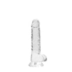 RealRock Crystal Clear Dildo with Balls 7 Inch Clear