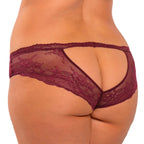 Dive Deep Open Back Panty in Burgundy > Clothes > Panties