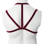 Gender Fluid Sugar Coated Harness L-XXL Metallic Raspberry Stretch Chest Harness > Clothes > Womens Harnesses