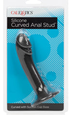 CalExotics Silicone Curved Anal Stud Black Smooth Silicone with Suction Cup Base 5 Inch Black > Anal Range > Butt Plugs
