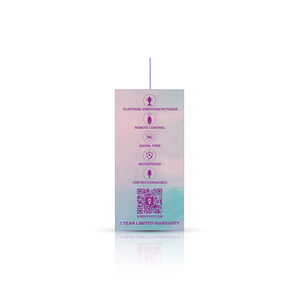 Viben Vibrating Purple Metal Anal Plug Medium with Remote > Anal Range > Vibrating Butt Plugs