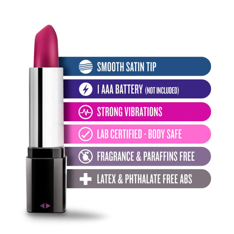 Rose Lipstick Vibe Black 4 Inch Compact Pleasure Toy BULLETS