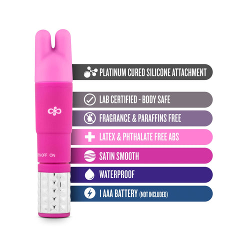Rose Revitalize Massage Kit Pink with 3 Silicone Attachments Finger Stimulator