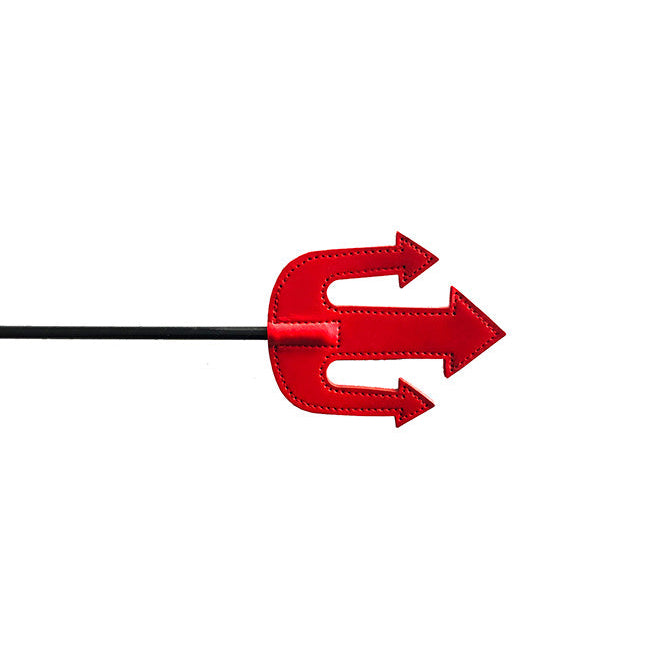 Rouge Leather Devil's Riding Crop in Red Secondary image