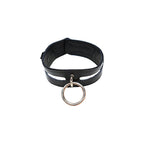 ROUGE Leather Fashion Collar Black With 40cm Ring > Bondage Gear > Collars & Leashes