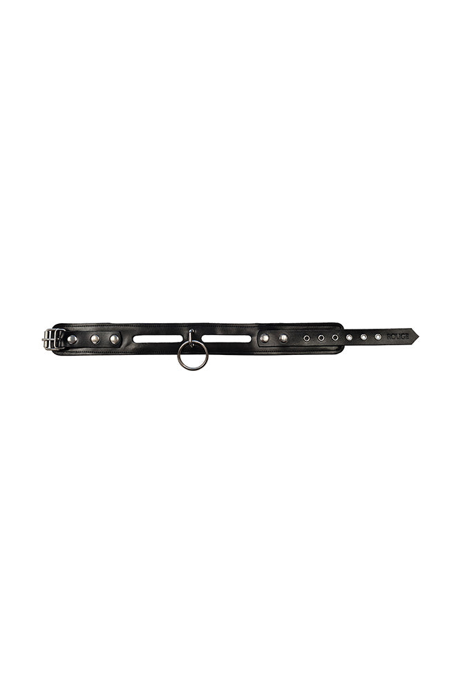ROUGE Leather Fashion Collar Black With 40cm Ring > Bondage Gear > Collars & Leashes