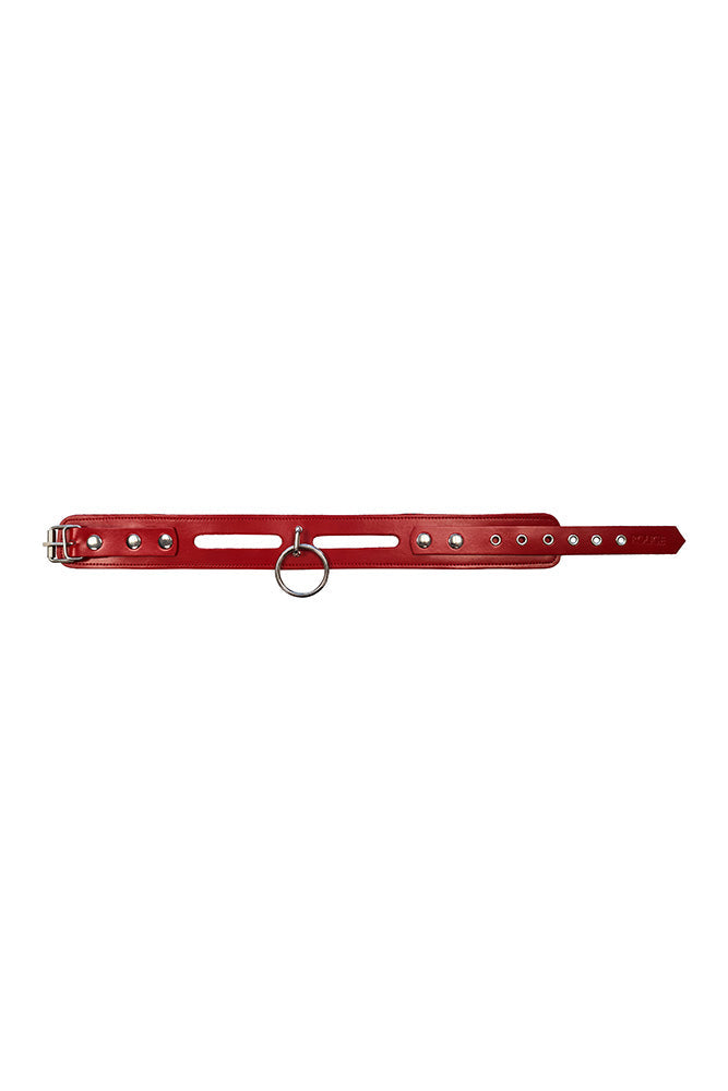 Rouge Leather Fashion Collar (Red) – 40cm Bondage Collar Secondary image