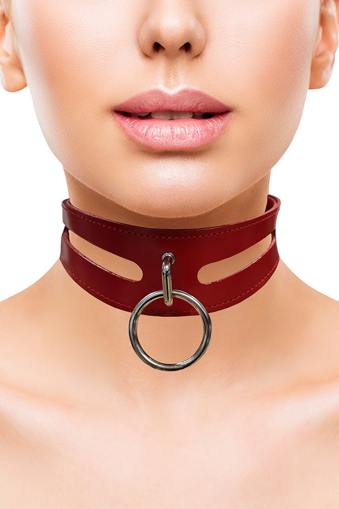 Rouge Leather Fashion Collar (Red) – 40cm Bondage Collar > Bondage Gear > Collars & Leashes