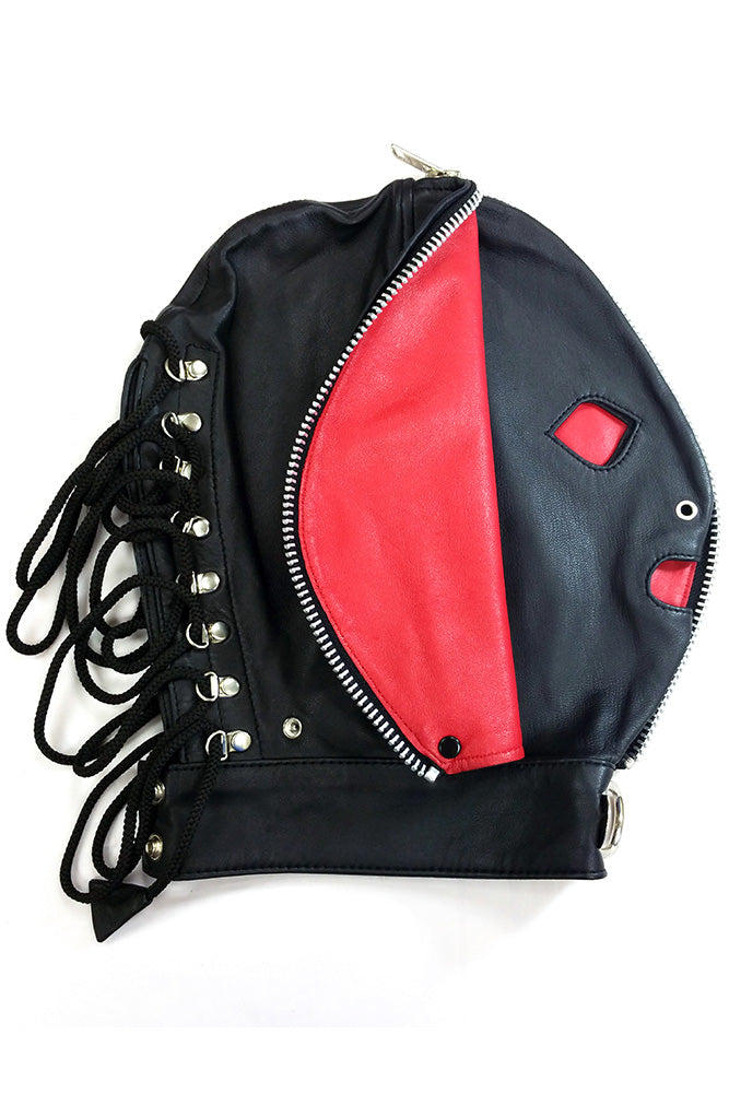 Rouge Fly Trap Mask (Black/Red) – Soft Leather Hood Mask > Bondage Gear > Masks